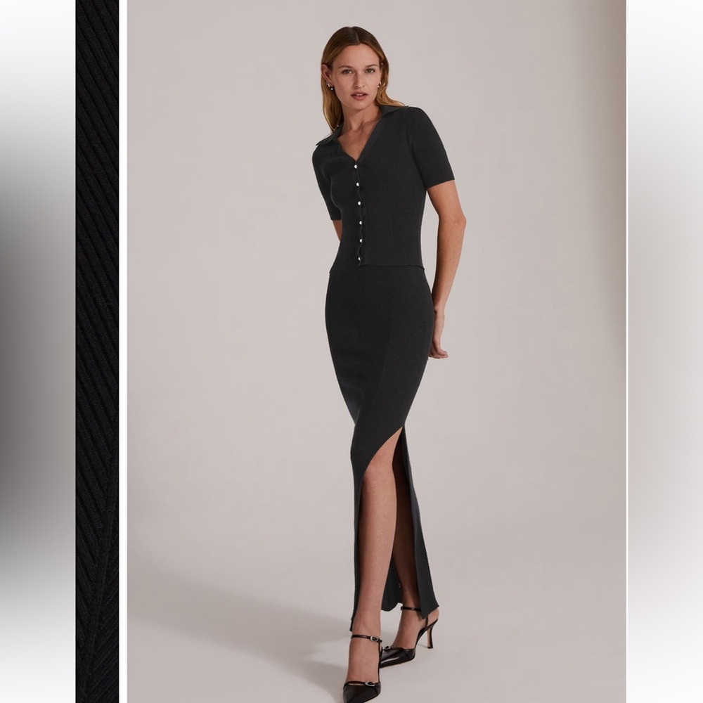 The Emma rib Cotton Blend Maxi Skirt